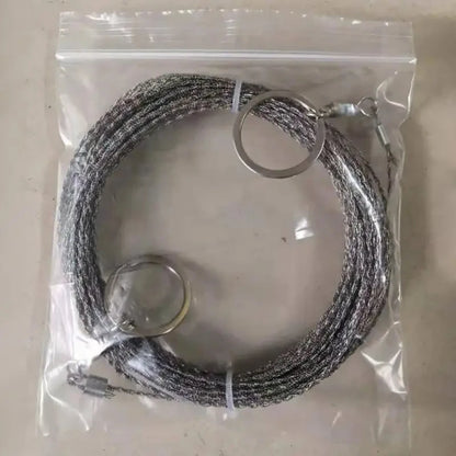 1-3M Outdoor Hand Drawn Rope Saw Portable Stainless Steel Wire Saw Manual Cutting Chain Camping Hiking Survive Woodworking To