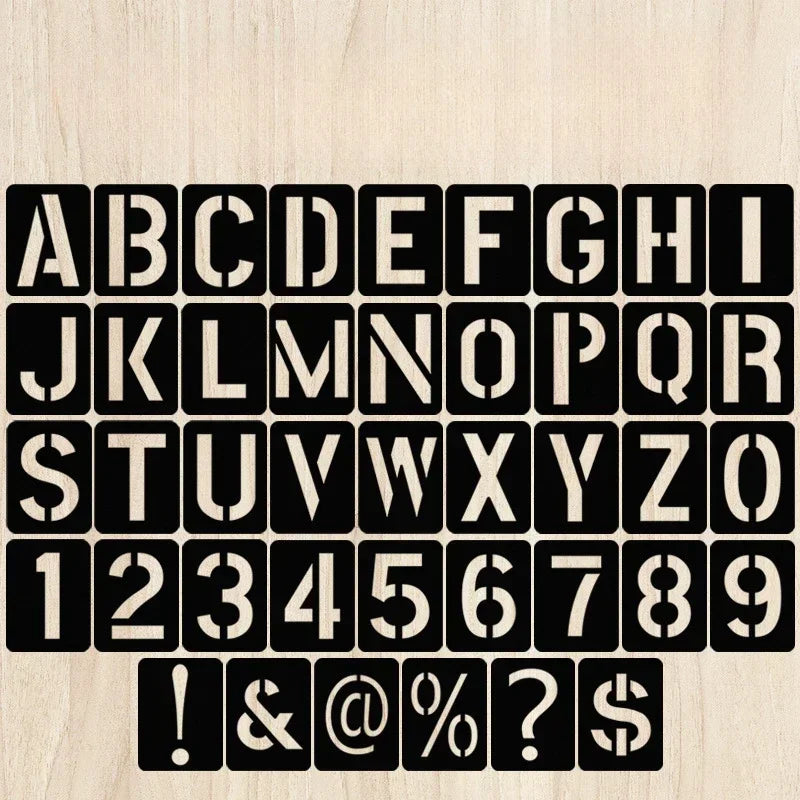 42pcs/set DIY Craft Alphabet Stencil Reusable Embossing Template Alphabet Stencil Numbers and Letters Symbol School Supplies 