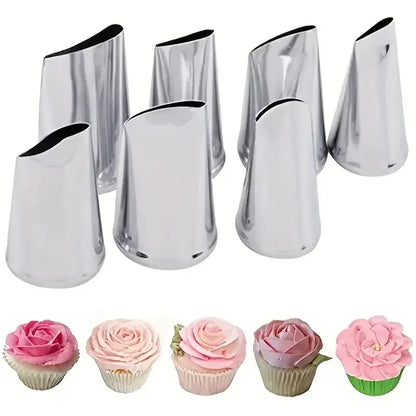7pcs Cake Decorating Tips Set Cream Sugar Pipe Fondant Rose Nozzle Pastry Tools Fondant Decorating Tools Supplies DIY Baking 