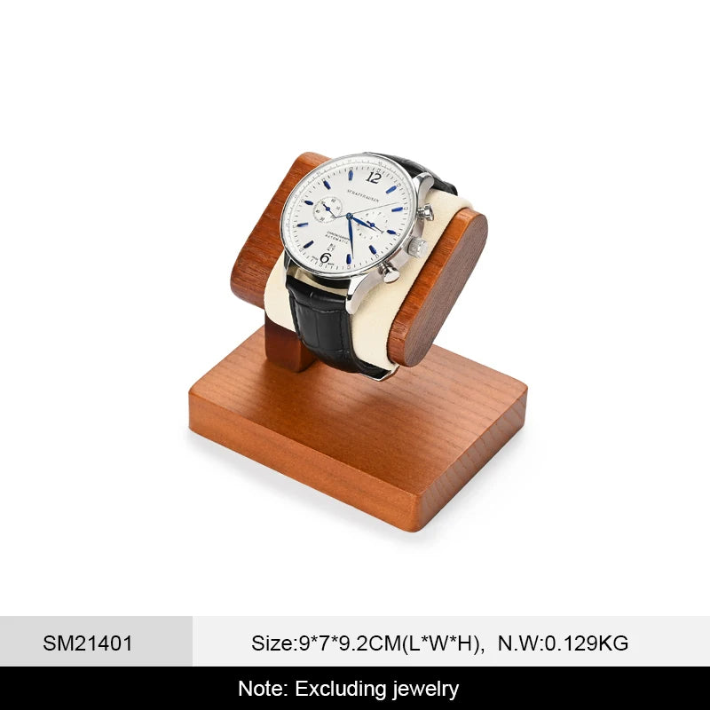 WoodTen Solid Wood Watches Display Stands Base Watch Necklace Bracelet Organizer Rack Bangle Scrunchie Headband Showcase Stan