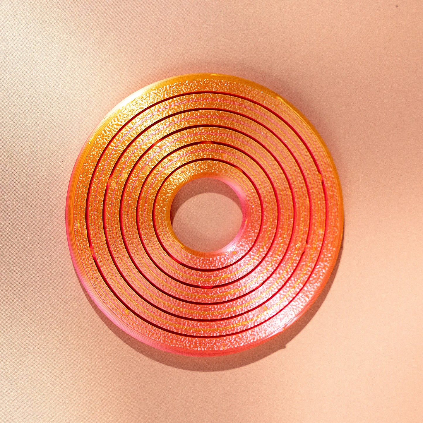 3D Printed Hex Ring Finger Ring - Colorful Rotating Novelty Ornament, PLA Material, Trendy Unique Desktop Toy - F