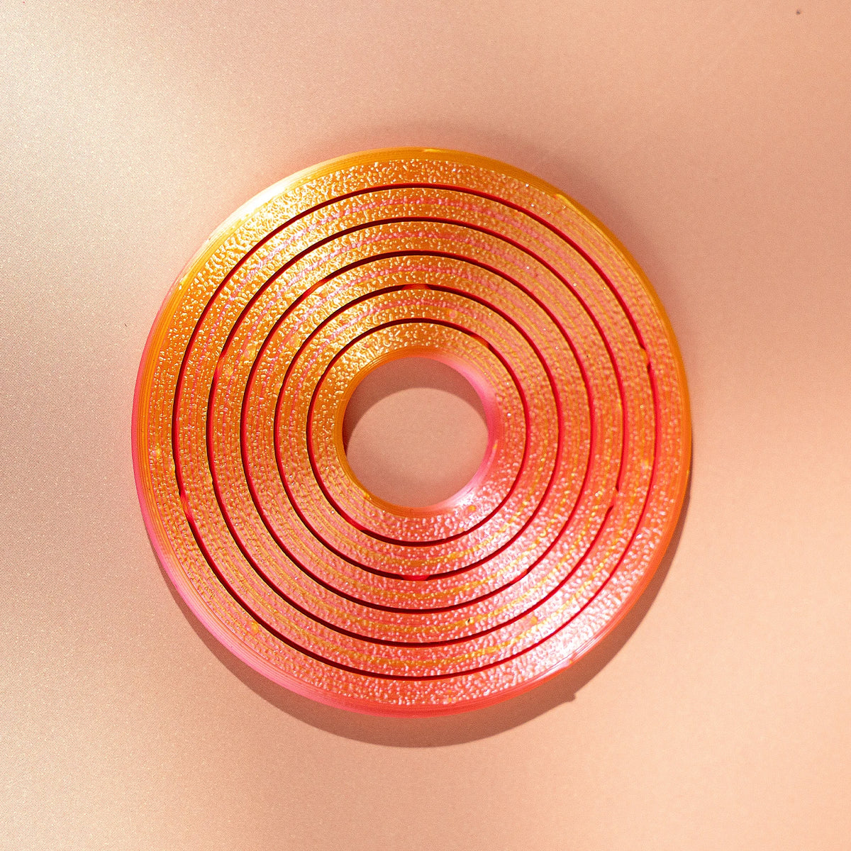 3D Printed Hex Ring Finger Ring - Colorful Rotating Novelty Ornament, PLA Material, Trendy Unique Desktop Toy