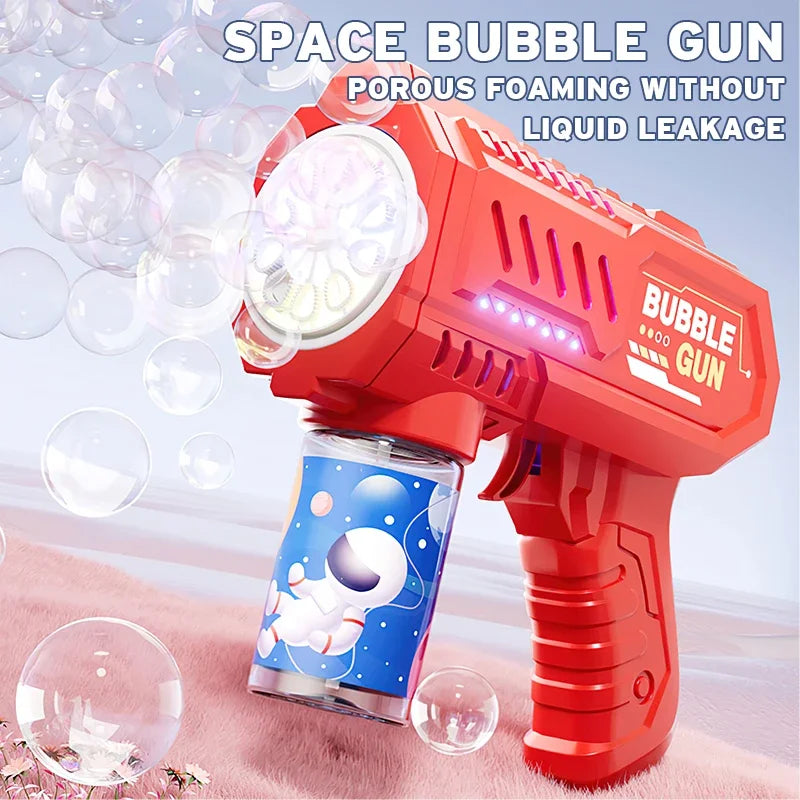 Children bubble machine glowing toy fully automatic bubble gun produces a large amount bubbles without battery and bubble wat