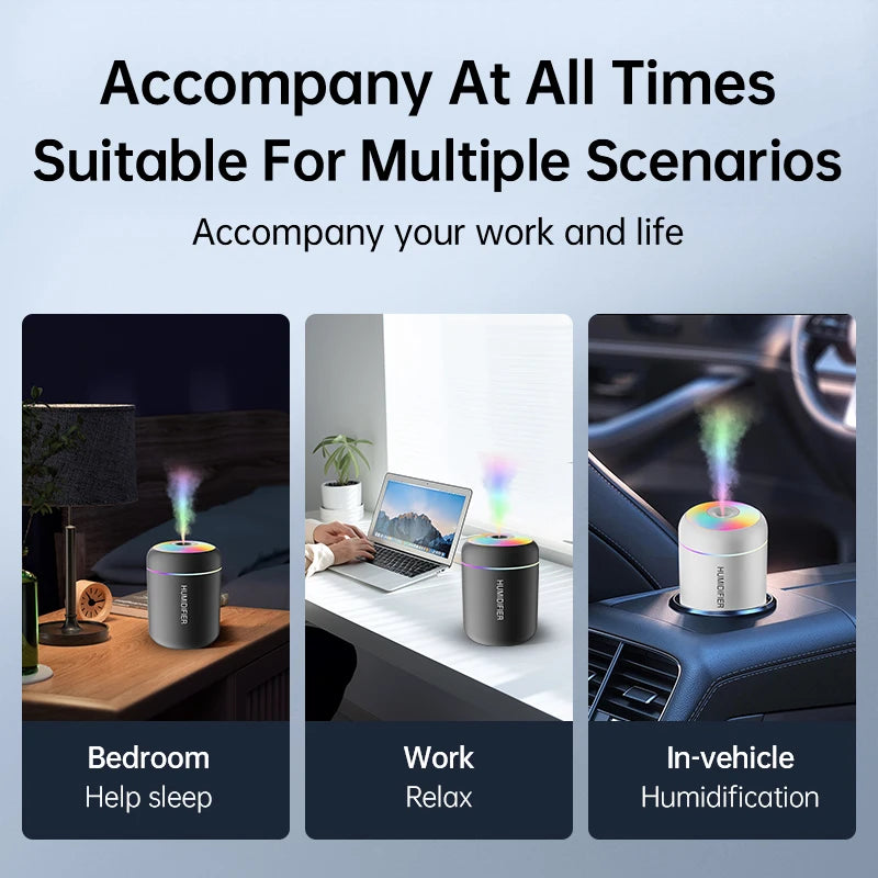 180ML Mini Air Humidifier USB Electric Aroma Diffuser Essential Oil Purifier Aromatherapy Mist Maker Lights For Car Home Bedr