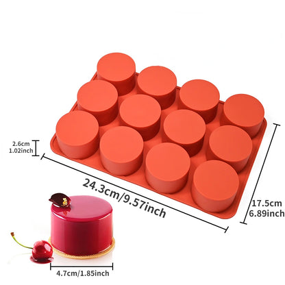 Cylinder Silicone Mold for Soap Jelly Pudding Resin Chocolate Cookie Mold hocolate Covered Sandwich Tool Candy Cake Baking Pa