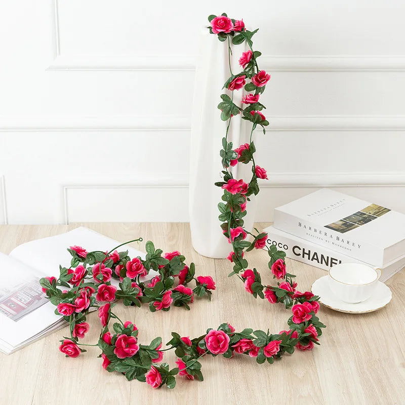7ft 2m Flower String Artificial Wisteria Vine Garland Plants Foliage Outdoor Home Trailing Flower Fake Flower Hanging Wall De