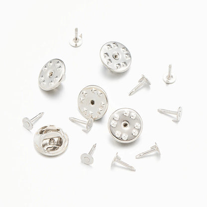 100pc Metal Locking Pin Back Brooch Badge Holder Lapel Base For DIY Jewellery Material Making Supply Craft Accessories Handma