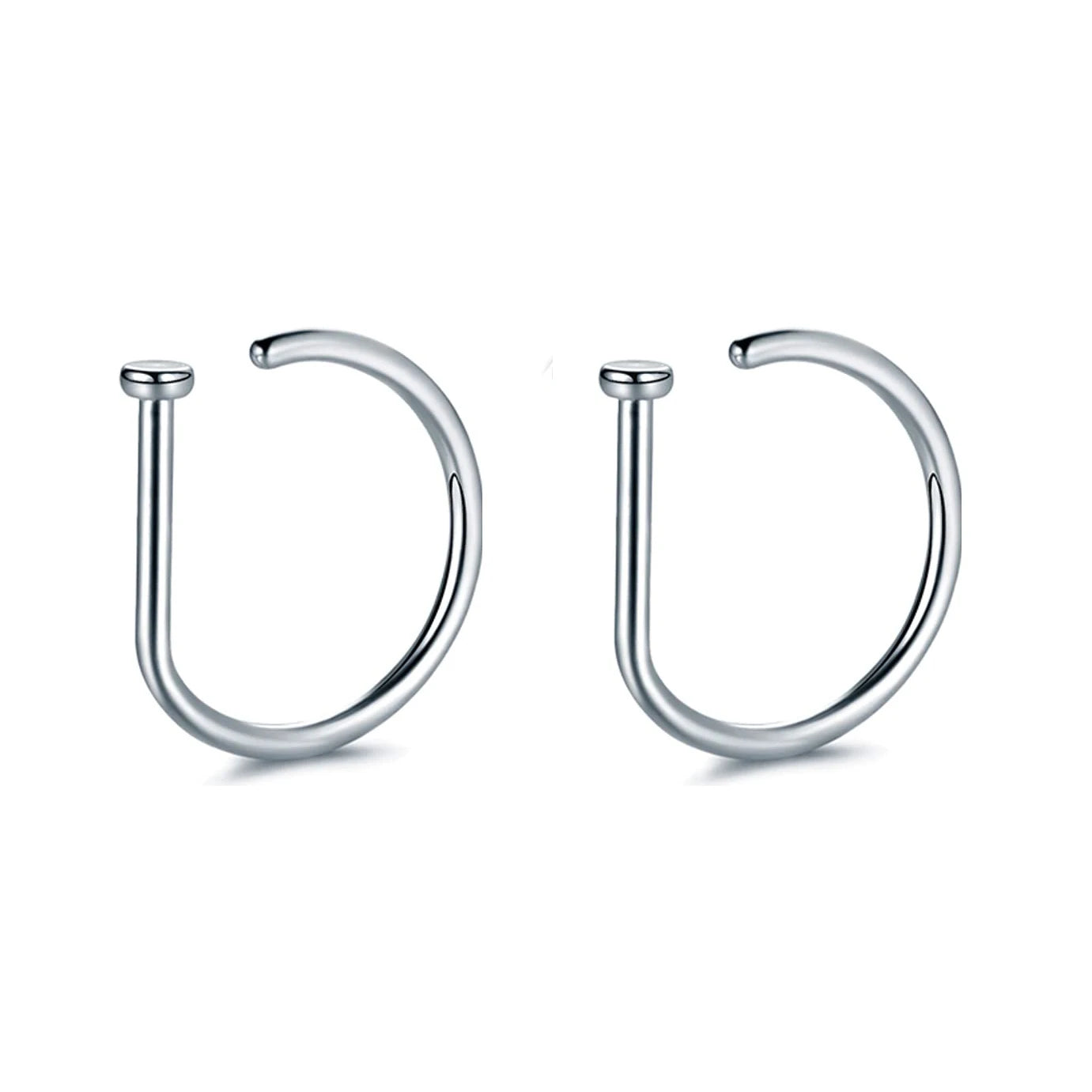 Fake Nose Ring Hoop Lip Labret Ring for Women Non Pierce Hoop Nose Ring Septum Hoop Ring Tragus Rook Ring Non Piercing Jewelr