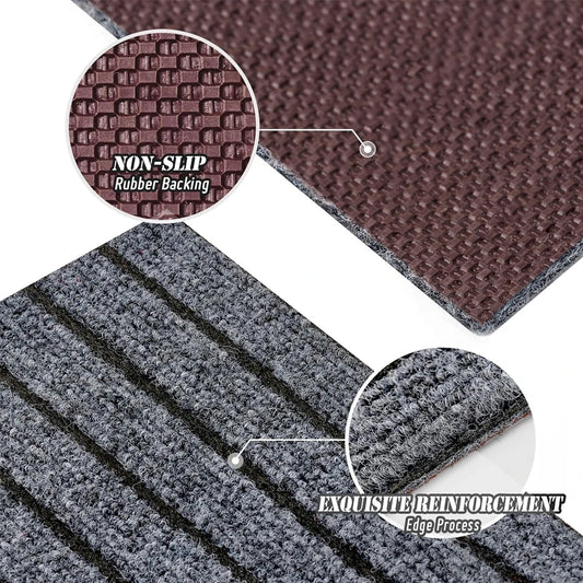 Striped rubber carpet door mat kitchen floor mat section door mat, non-slip and waterproof, easy to clean, free to cut,