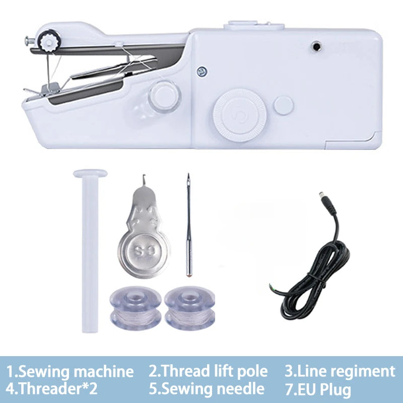 Sewing Machine Household Small Multi-Function Portable Mini DIY Manual Tailor Sewing Machine Manual Sewing Machine - White ba