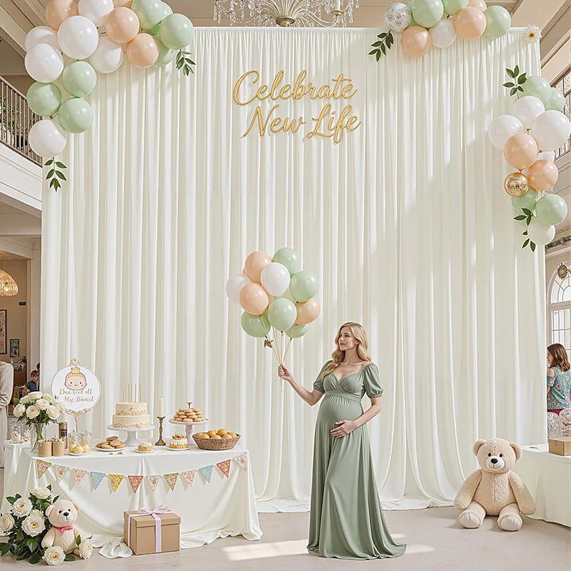 1Pcs Wrinkle Free Backdrop Curtain for Wedding Bridal Baby Shower Photo Stage Background Drapes Fabric Birthday Party Decorat