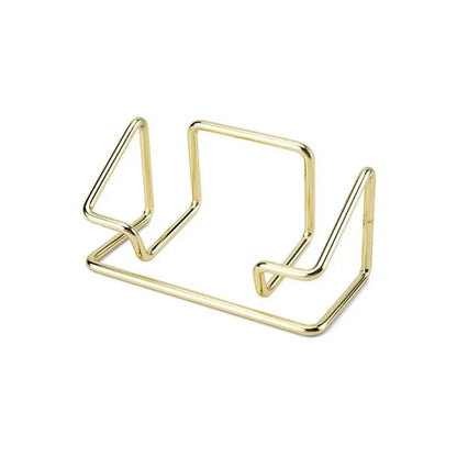 Gold Metal Business Card Holder Desk Bracket Cards Organizer Office Business Cards Display Holders Fashion Desktop Decorative