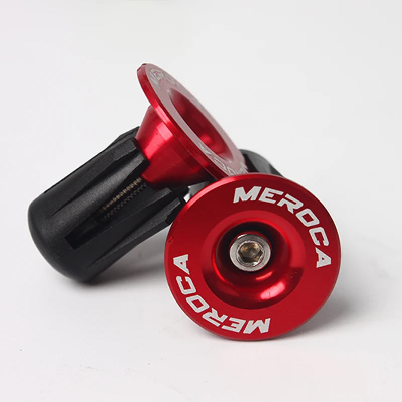 Bicycle Bar End Plug Road Mountain Bike Handlebar End Cap Aluminum Bicycle Handle Bar End Cap MTB Handlebar Plugs - Red