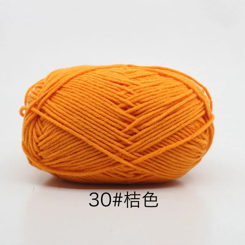40-50g/Set 4ply Milk Cotton(80%) Knitting Yarn Needlework Dyed Lanas For Crochet Craft Sweater Hat Dolls At Low Price - 30