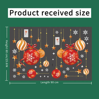 Christmas stickers, festive atmosphere decoration, colorful balls, stars, snowflakes, stickers, decorative glass window stick