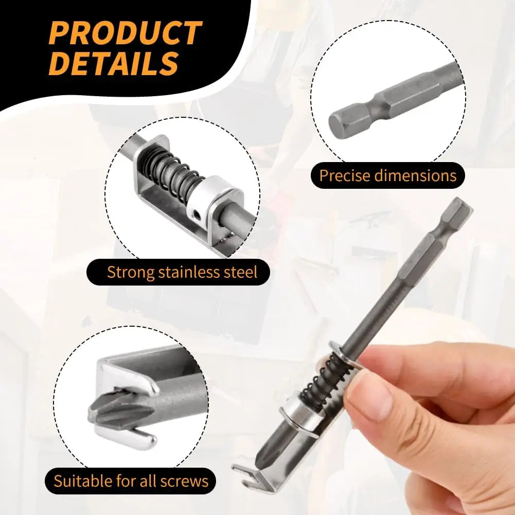 Spring-Loaded Screw Holder Drill Bit Anti-Drop Screwdriver Bit Fixing Clamp Set Screw Holder Drill Bit Phillips Screwdriver B