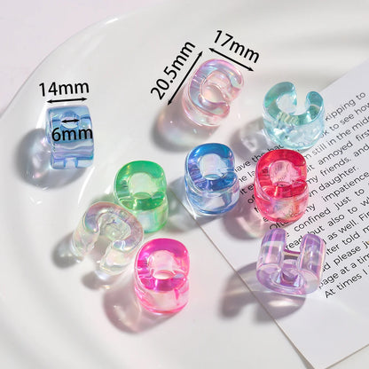 5pcs/lot Multicolour Random Letter Beads Acrylic Transparent Alphabet Bead For Jewelry Making DIY Necklace Keychain Accessori