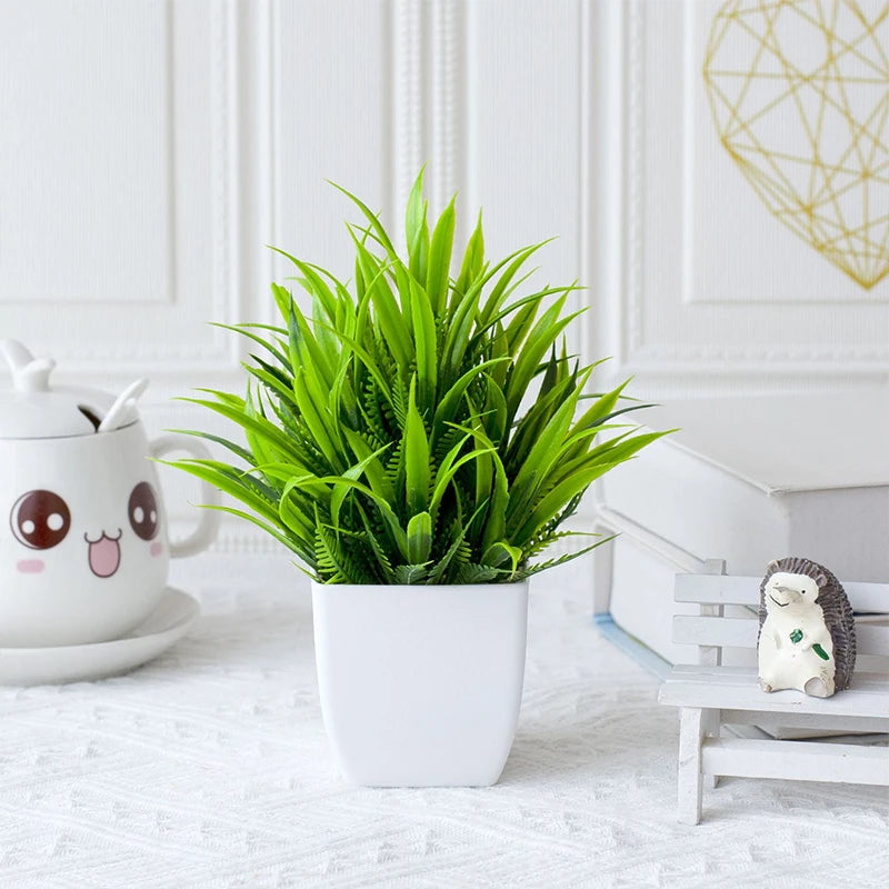 Artificial Bonsai Plant Window Sill Office Table Desktop Decoration Plastic Fake Plant Potted Home Decor