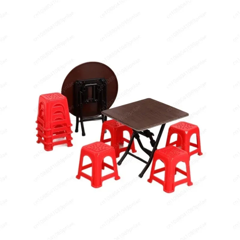 Miniature Vintage Table And Chair Set Guangdong Stool Simulation Model Accessories For Kids Pretend Play Dollhouse Mini Furni