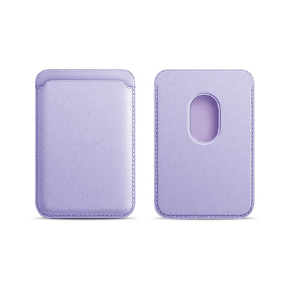 Magnetic Card Holder Leather PU Card Sleeve ID Card Holder Mobile Phone Back Sticker Bag For Magsafe iPhone 17 Card Holder Co