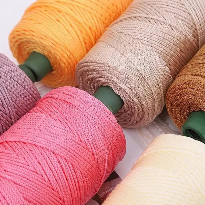 Summer Crochet Yarn Ice Rope 3mm Thread For Hand Knitting Bag Sun Hats Shoes Woven DIY Hook Cushion Silk Medium Thick About 2