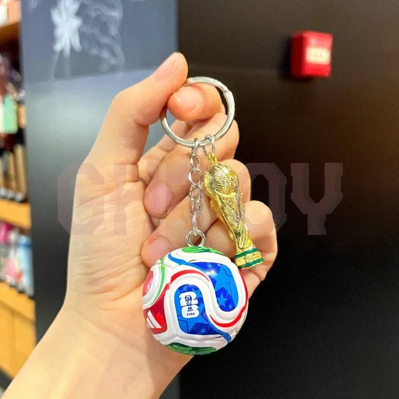 2026 FIFA Trophy Keychain Metal Key Ring Football Fan Souvenir Soccer Collectible Pendant Memorial for Men Sports Fans Gift I