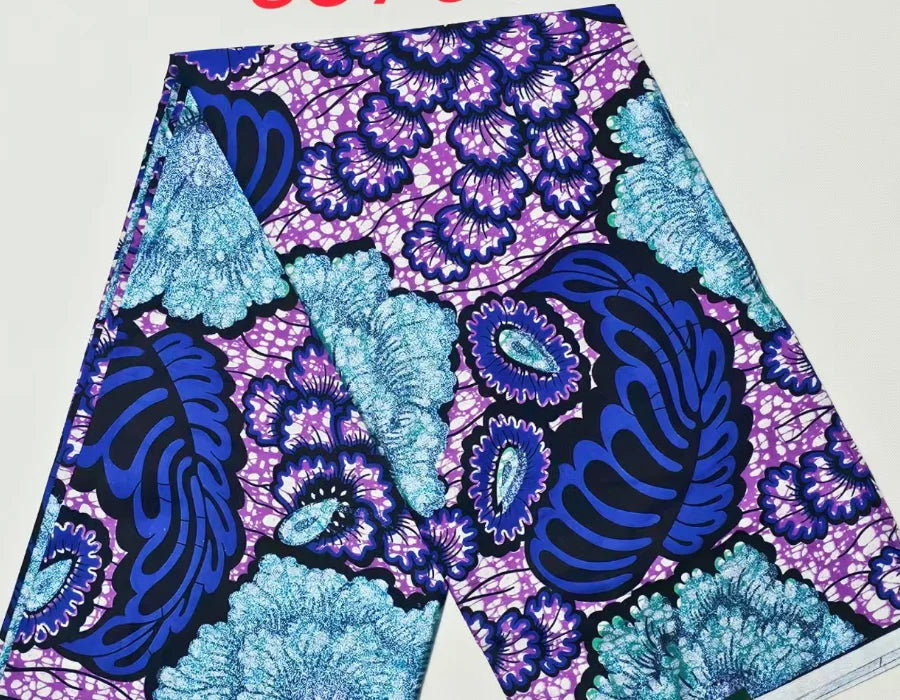 New Purple 6 Yards Super Grand Gold Wax Shinning Print Africa Real Wax Fabric Nigerian Loincloth Batik Cotton Material For Se