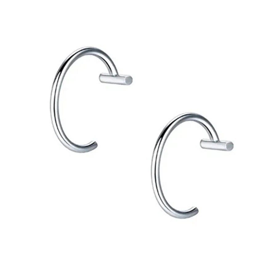 2PCS Trendy 10mm Stainless Steel Punk Clip on Fake Piercing Nose Wrap Lip Rings Unisex Nose Ring Women Men Tusk Body Jewelry 