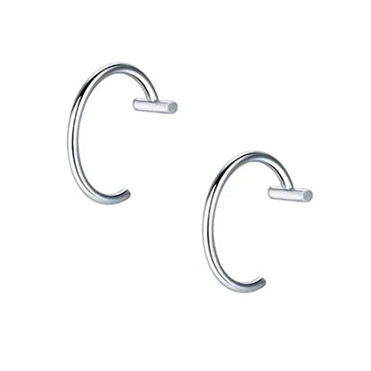 2PCS Trendy 10mm Stainless Steel Punk Clip on Fake Piercing Nose Wrap Lip Rings Unisex Nose Ring Women Men Tusk Body Jewelry 