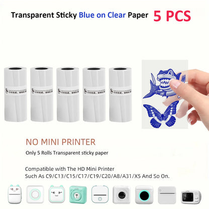 Thermal Mini Printer, Portable Inkless Sticker Maker,Bluetooth Free Cut Small Pocket Printer for Children DIY 57mm Photo Prin
