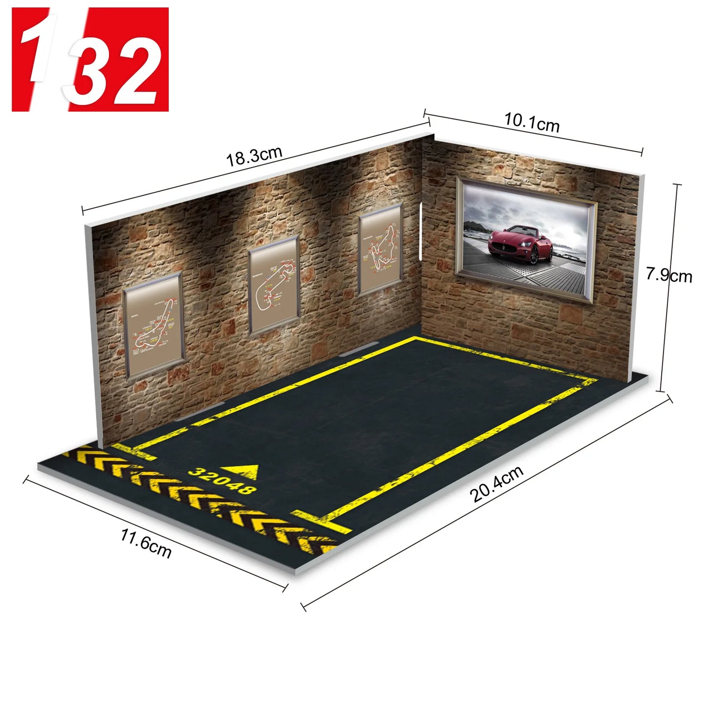 Diorama 1 32 Model Parking Space Diecast Car Miniature Cars Alloy Model PVC Board Scene Garage Background Wall DIY Ornament