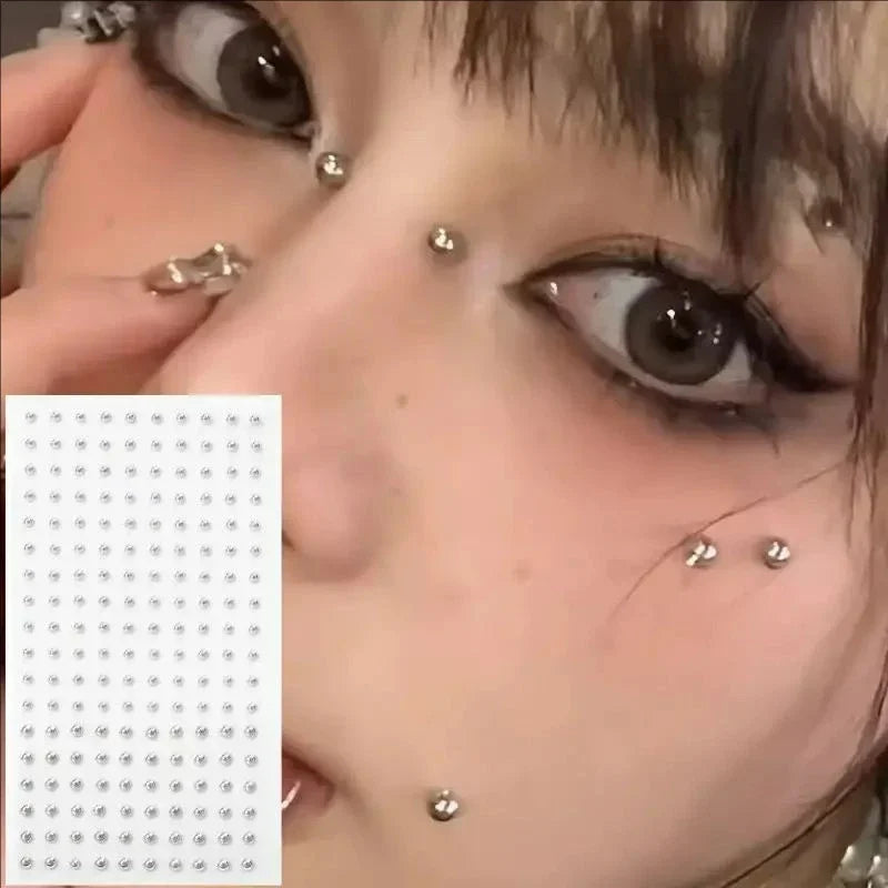 58pcs Non Piercing Lip Nails Sticker Selfadhesive Waterproof Reusable Fake Lip Nail Eyebrow Nose Ring Body Belly Button Jewel