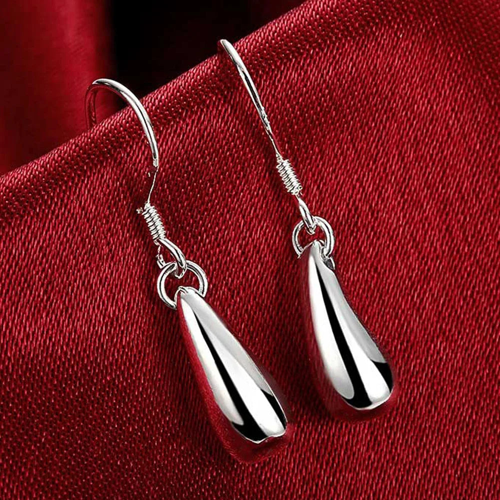 925 Sterling Silver Earrings Simple Round Circle Hoop Earrings For Woman Fashion Wedding Engagement Charm Jewelry - PEACOCK B
