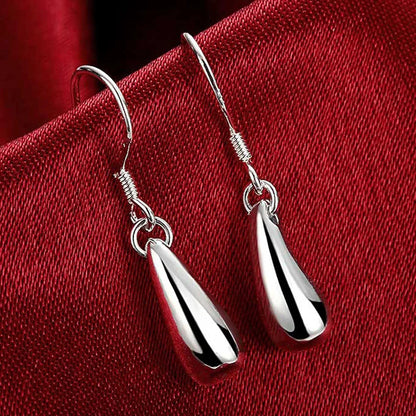 925 Sterling Silver Earrings Simple Round Circle Hoop Earrings For Woman Fashion Wedding Engagement Charm Jewelry - PEACOCK B