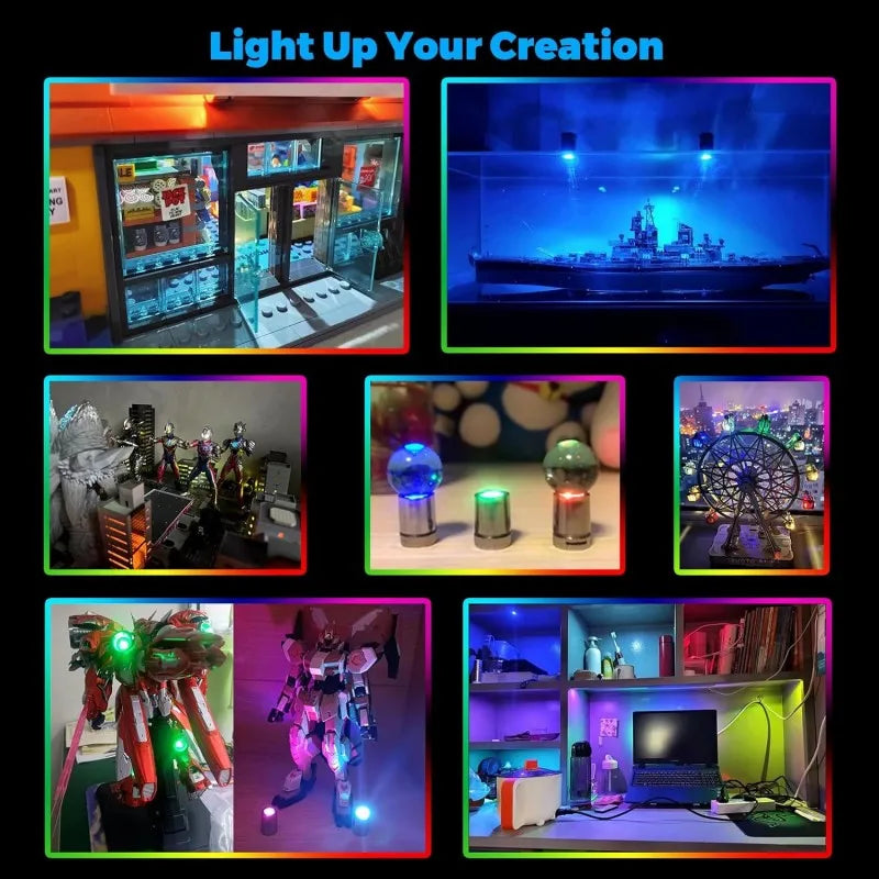 10 pcs Miniature Led Lights Muti-Color Changing Tiny Light for Hand Craft or DIY Dollhouse Balloons Party Decoration