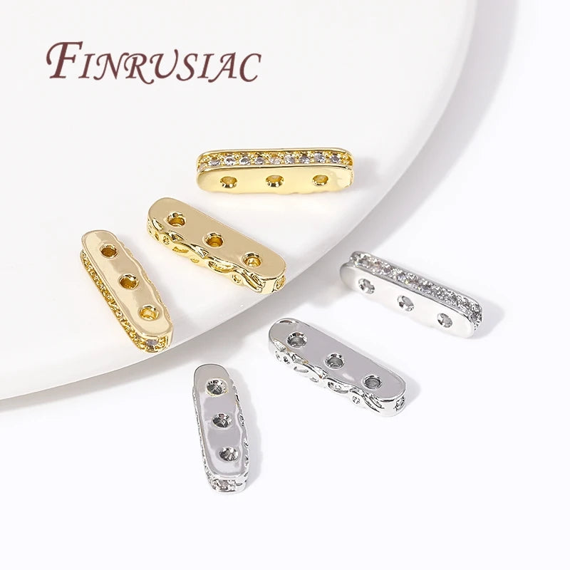 18K Gold Plated Spacer Bar Separators,For Bracelets Accessories DIY Jewelry Making Supplies,Bead Separators,Necklace Findings