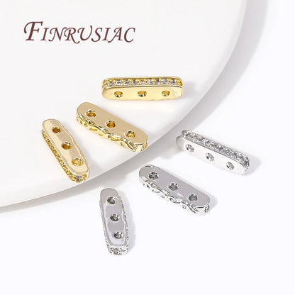 18K Gold Plated Spacer Bar Separators,For Bracelets Accessories DIY Jewelry Making Supplies,Bead Separators,Necklace Findings