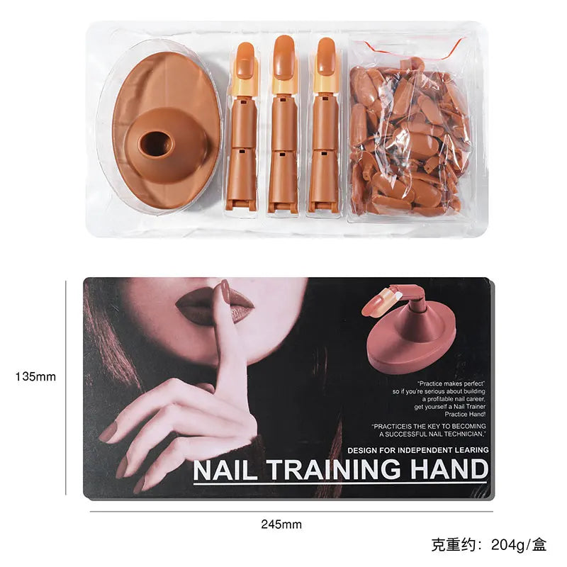 Nail Training Hand Nail Art Practice Model With Base Showing Shelf Manicurist Beginner Replace Finger Tips Nail Piece
