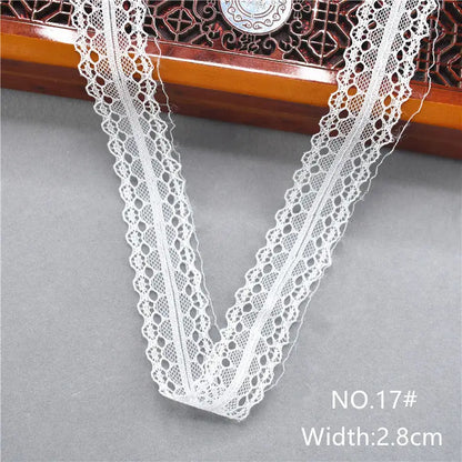 Best Selling 10yards 38kinds Color White Lace Ribbon Woven Band French African Lace Wedding Fabric DIY Clothing/gift Wrapping