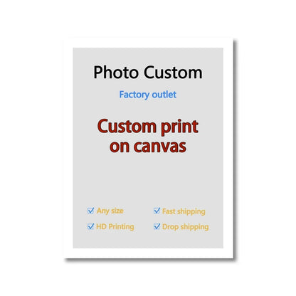 YWDECOR Custom Big Size Painting Canvas HD Print Your Picture Personalized Wall Art Poster Photo for Living Room Home Decor G