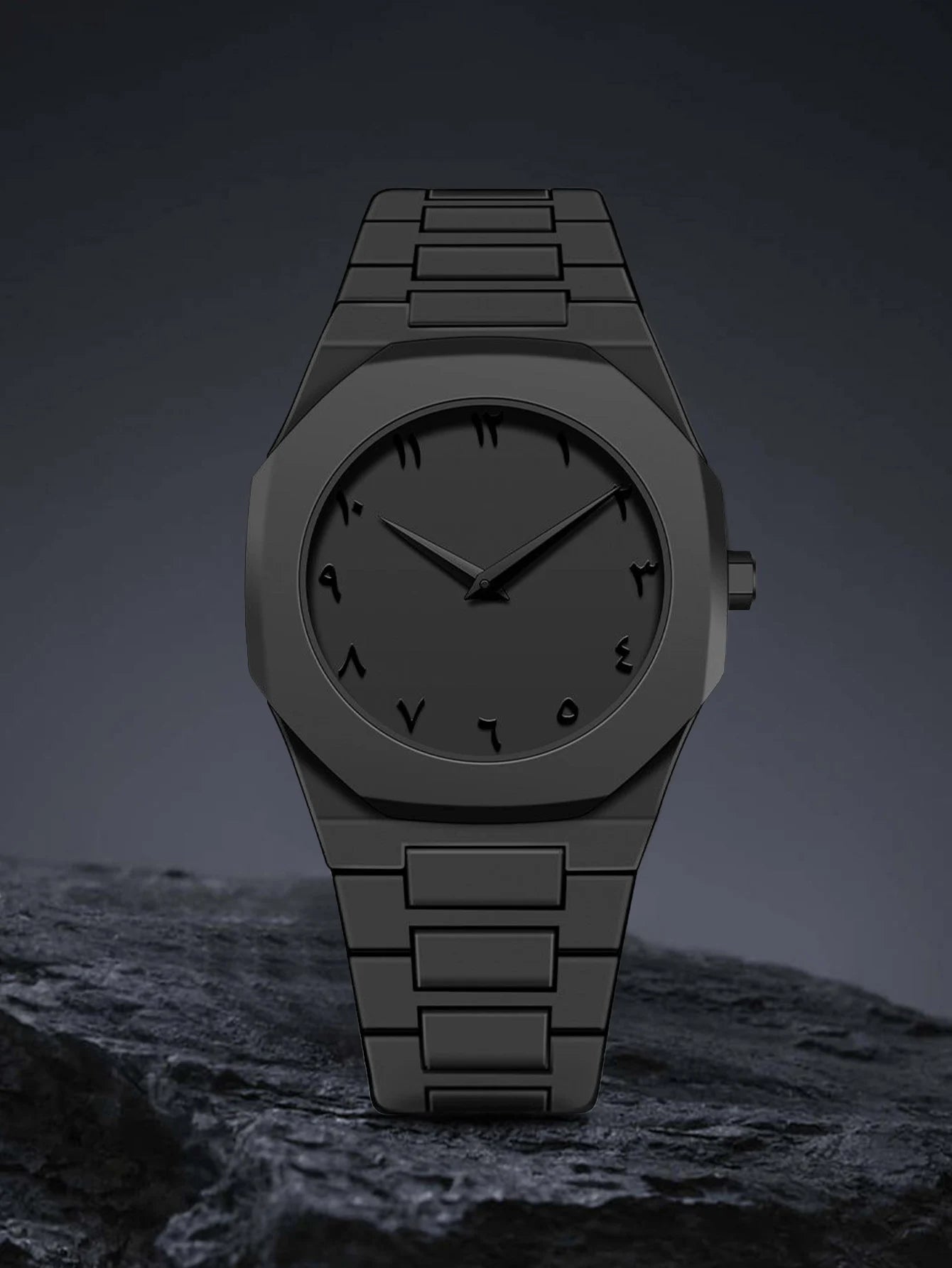 TOMI Simple Style Men Quartz Watch Classic Male Daily Wristwatch - Black text