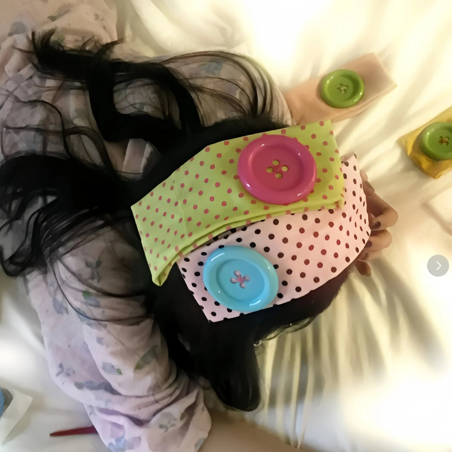 Vintage Women's Polka Dot Button Headband Spicy Girl Ins Y2K Japanese Trendy Headband Sweet Cool Sports Yoga Headband