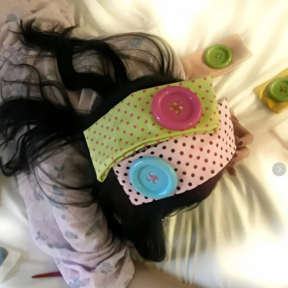 Vintage Women's Polka Dot Button Headband Spicy Girl Ins Y2K Japanese Trendy Headband Sweet Cool Sports Yoga Headband