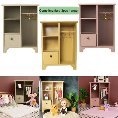 Miniature wooden wardrobes, dollhouse furniture accessories, and miniature scene decorations BJD/OB11 dollhouse home furnishi
