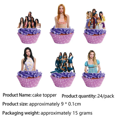 K-Katseye Birthday Decoration Kpop Girl Group Napkin Balloon Cup Plate Tablecloth Banner For Girls Festival Party Fans Gift -