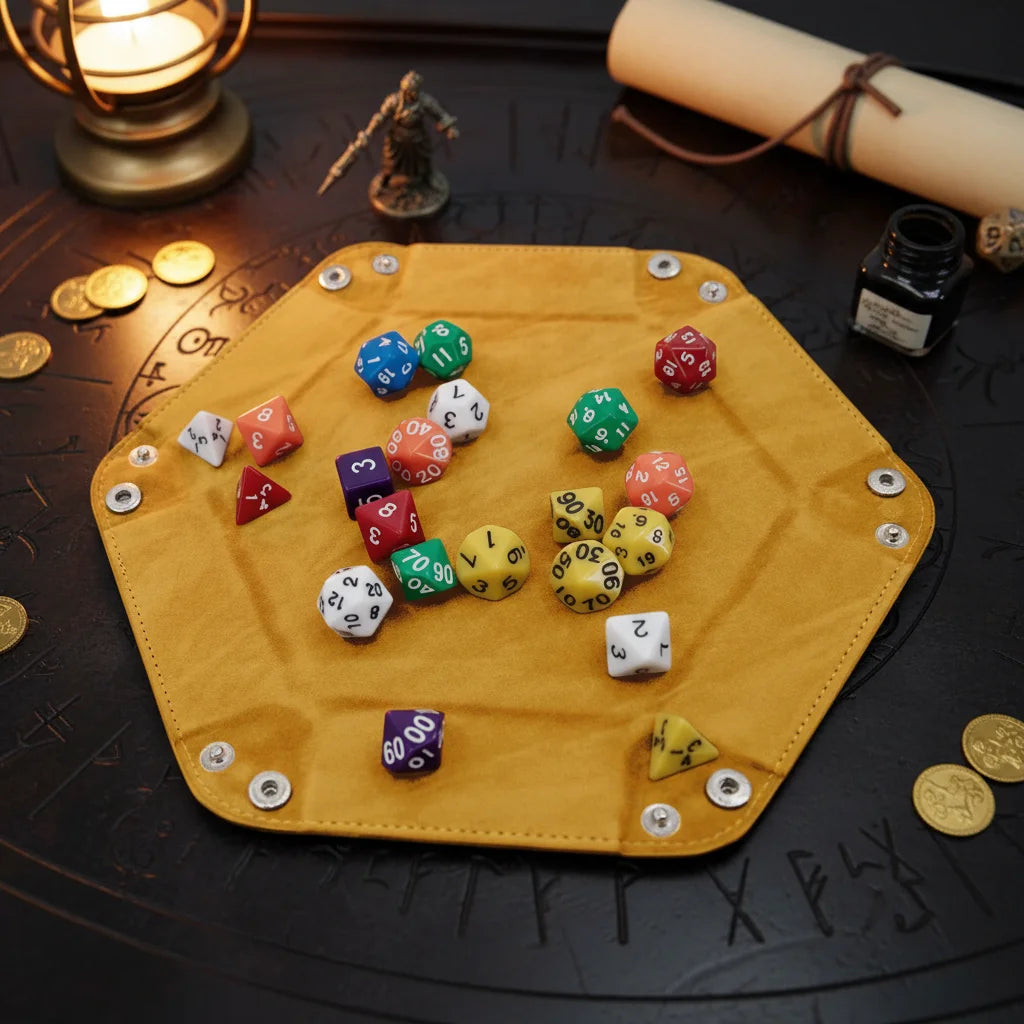 Hexagonal Felt Dice Tray Foldable Storage Box Game Tray Desktop Storage Box Jewelry Tray