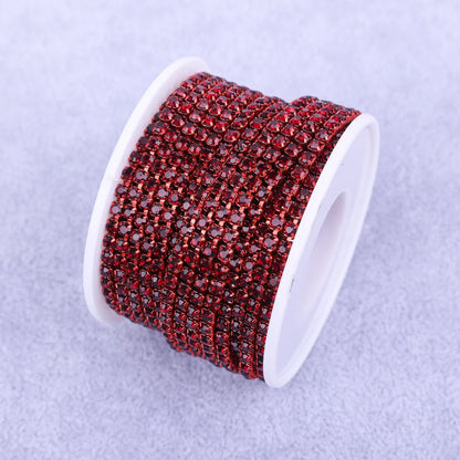 Crystal 10 Yard Rhinestones Trim Stone Cup Chain Gold Diamond Strass Decorative Applique Crystal Trimmings For Dresses - Dk. 