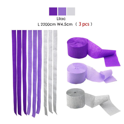 3pcs/set Rainbow Crepe Paper Streamers for Wedding Birthday Party Backdrop Decoration Colorful Paper Crepe Garland Ribbon Dec