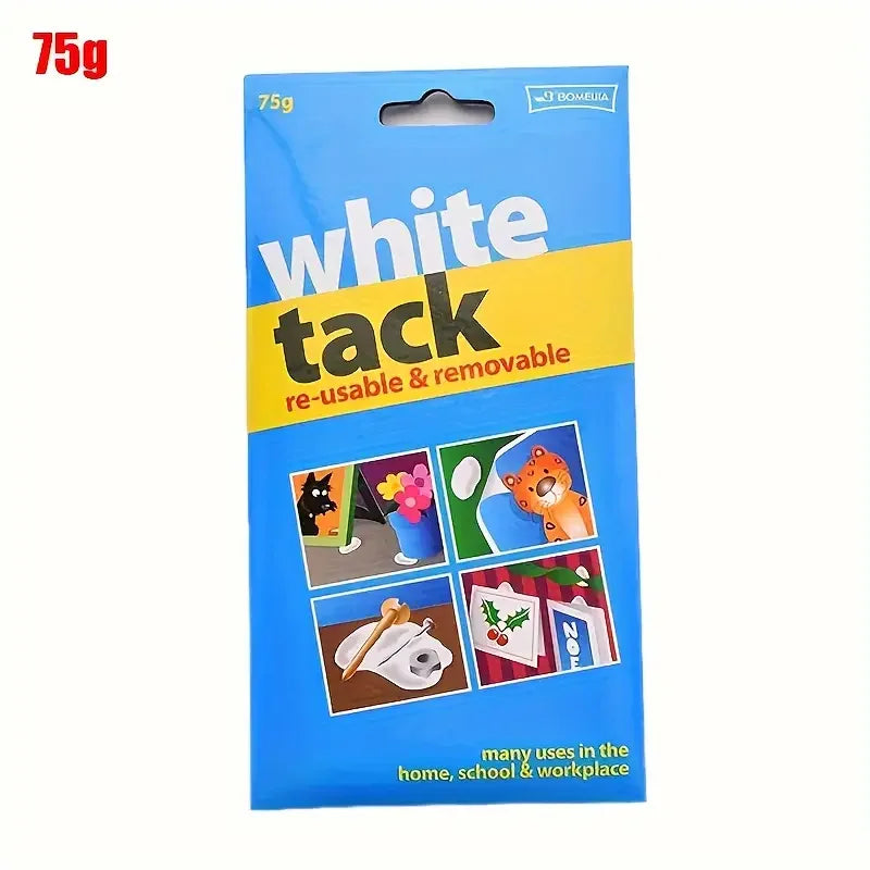 White Tack Multipack: Reusable, Wall-Safe, Non-Toxic, Removable Sticky Adhesive Putty for Posters, Photo Frames, Decorations 