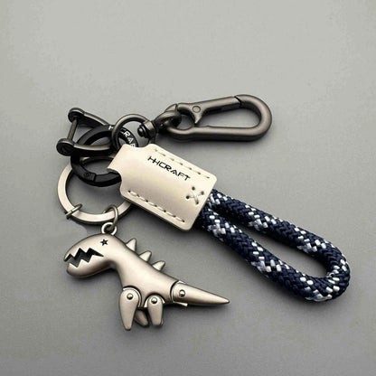 Motorcycle Decoration Accessories and Car Keychain Single Leather Woven Rope Metal Keychain Handbag Pendant Small Gift - Styl